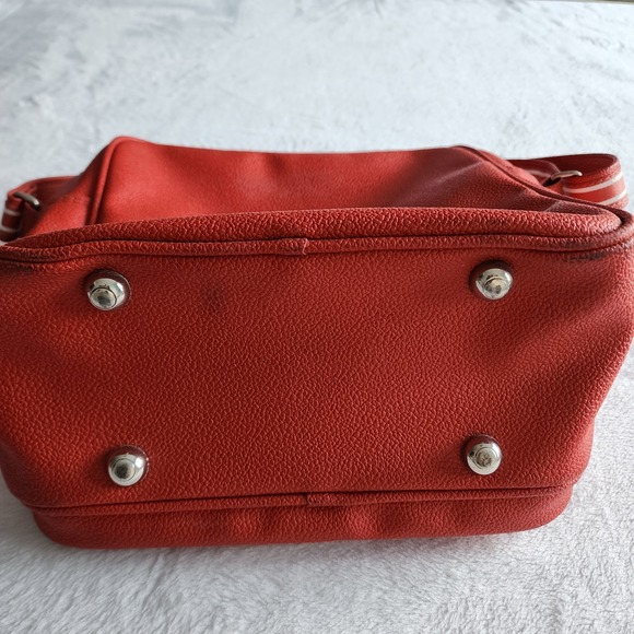 Vintage Samsonite Carry On Shoulder Bag Retro Luggage Red Faux Leather Messenger - Picture 8 of 14